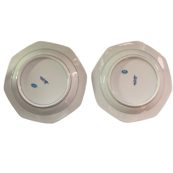 Vintage Teapot Teacup Set Saucer White Blue Floral Print Wicker Handle - Picture 6 of 8